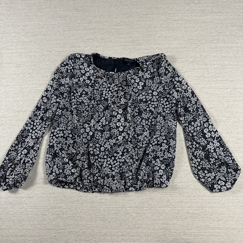 Tommy Hilfiger L Floral Blouse Cottagecore Boho Sheer Sleeve Romantic Top